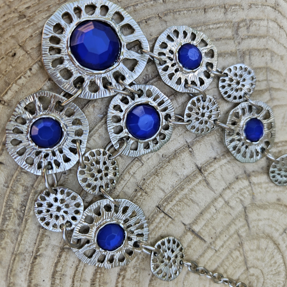 Silver and Blue Statement Necklace